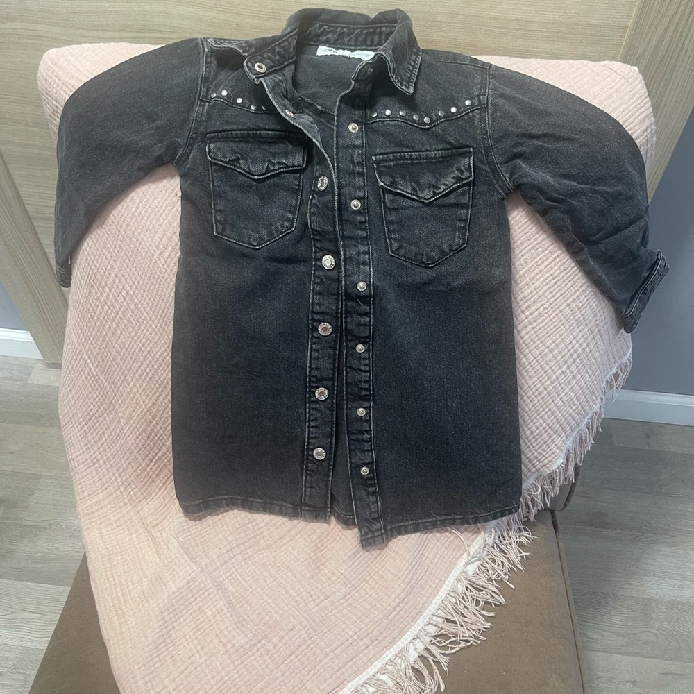 Zara Kids Black Denim Dress
